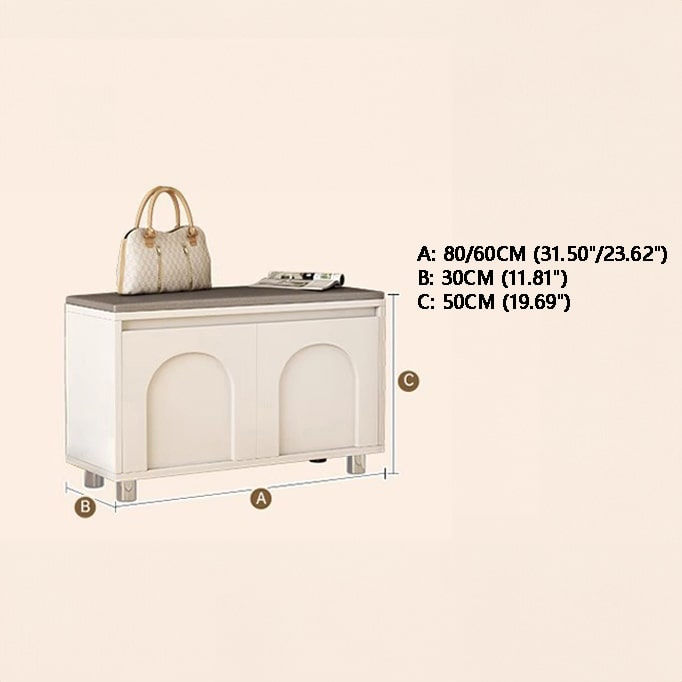 섬네일: SOCE059 - Cream Style Entry Door Shoe Changing Stool and Shoe Cabinet