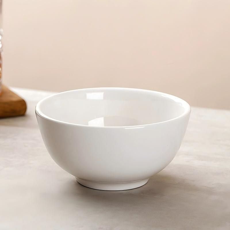 縮圖：BOWL013 - Pure White Ceramic Rice Bowl – Classic Dining Bowl