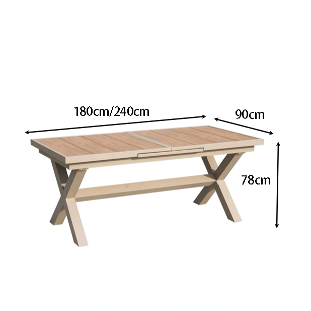 Miniature : ODS003 - Extendable Outdoor Dining Table for Garden or Deck