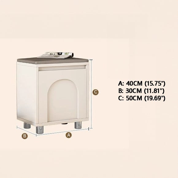 섬네일: SOCE059 - Cream Style Entry Door Shoe Changing Stool and Shoe Cabinet