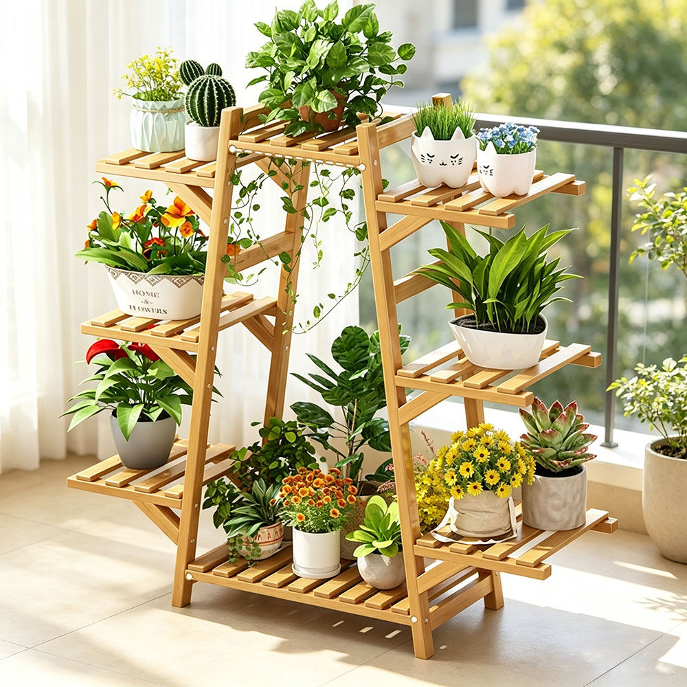 PS048 - Bambreeze Multiple Sizes Bamboo Plant Stand
