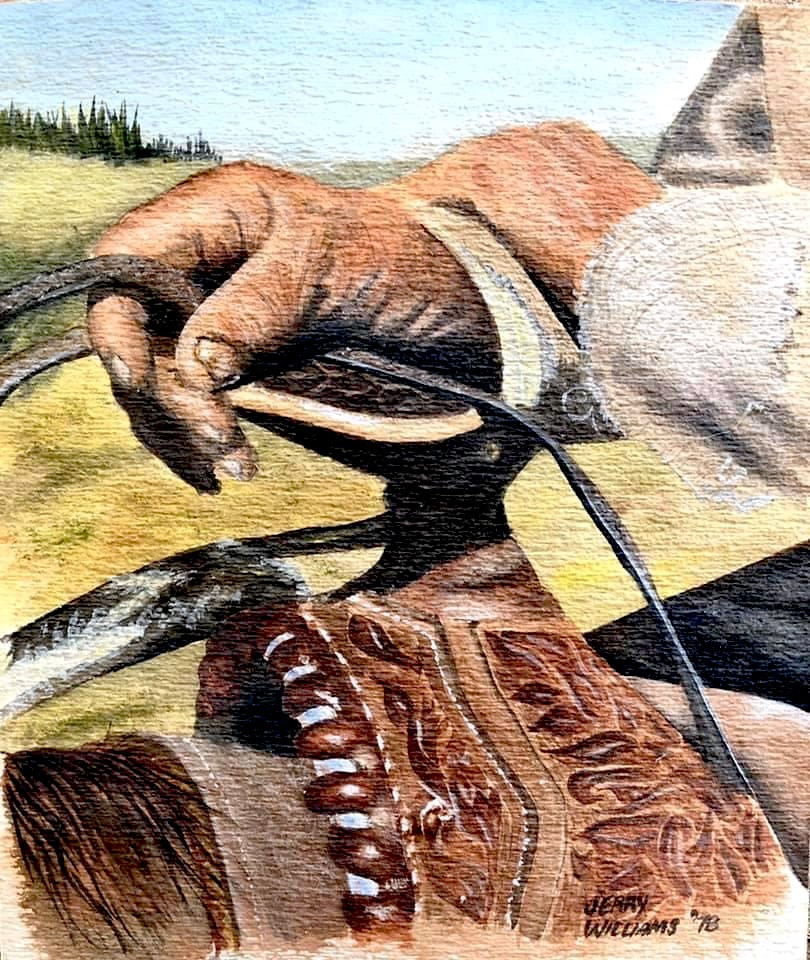 Hands Of Leather — western cowboy fine art print by Jerry Williams | River Horse Art Gallery
