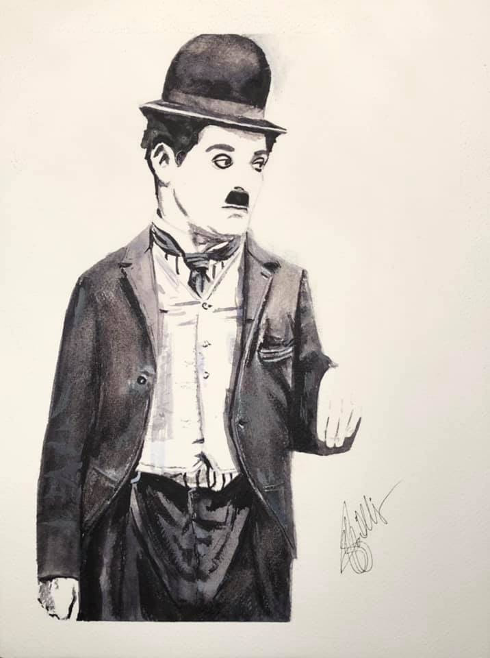 Charlie Chaplin #2 — pop culture portrait fine art print by Jeff Williams | River Horse Art Gallery