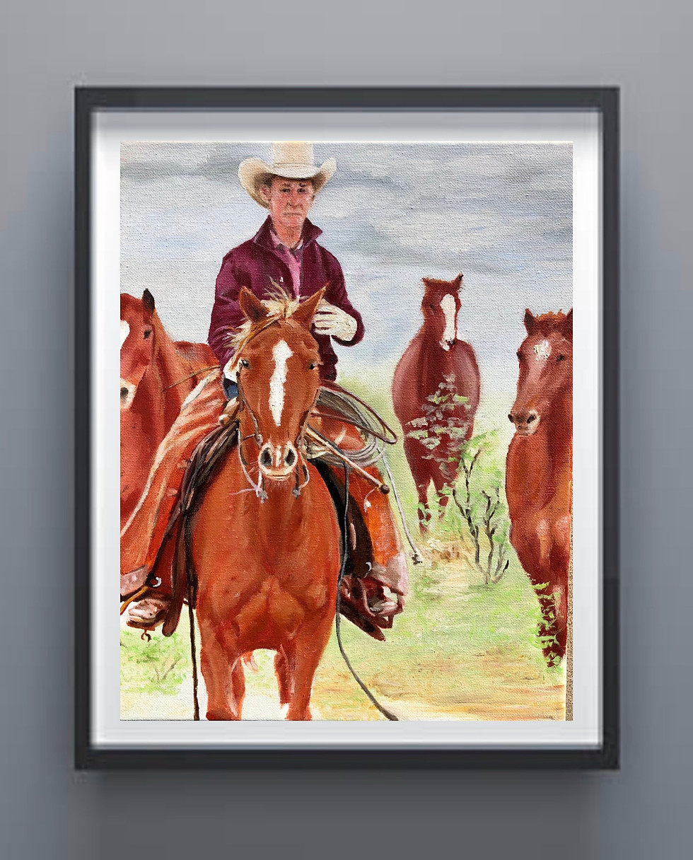 Horsing Around — western cowboy fine art print by Jeff Williams | River Horse Art Gallery
