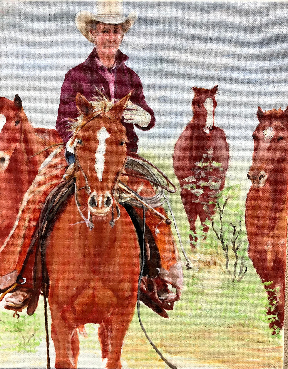 Horsing Around — western cowboy fine art print by Jeff Williams | River Horse Art Gallery