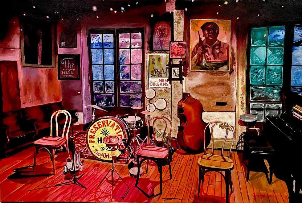 Preservation Hall - new orleans jazz fine art print by Jeff Williams | River Horse Art Gallery