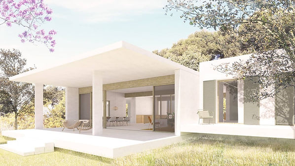 Exterior white mediterranean villa