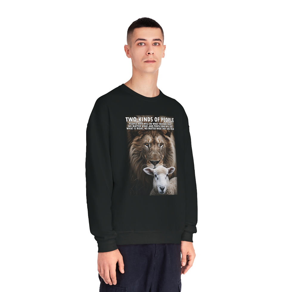 Thumbnail: Moral Integrity Sweatshirt - Lion and Sheep Design
