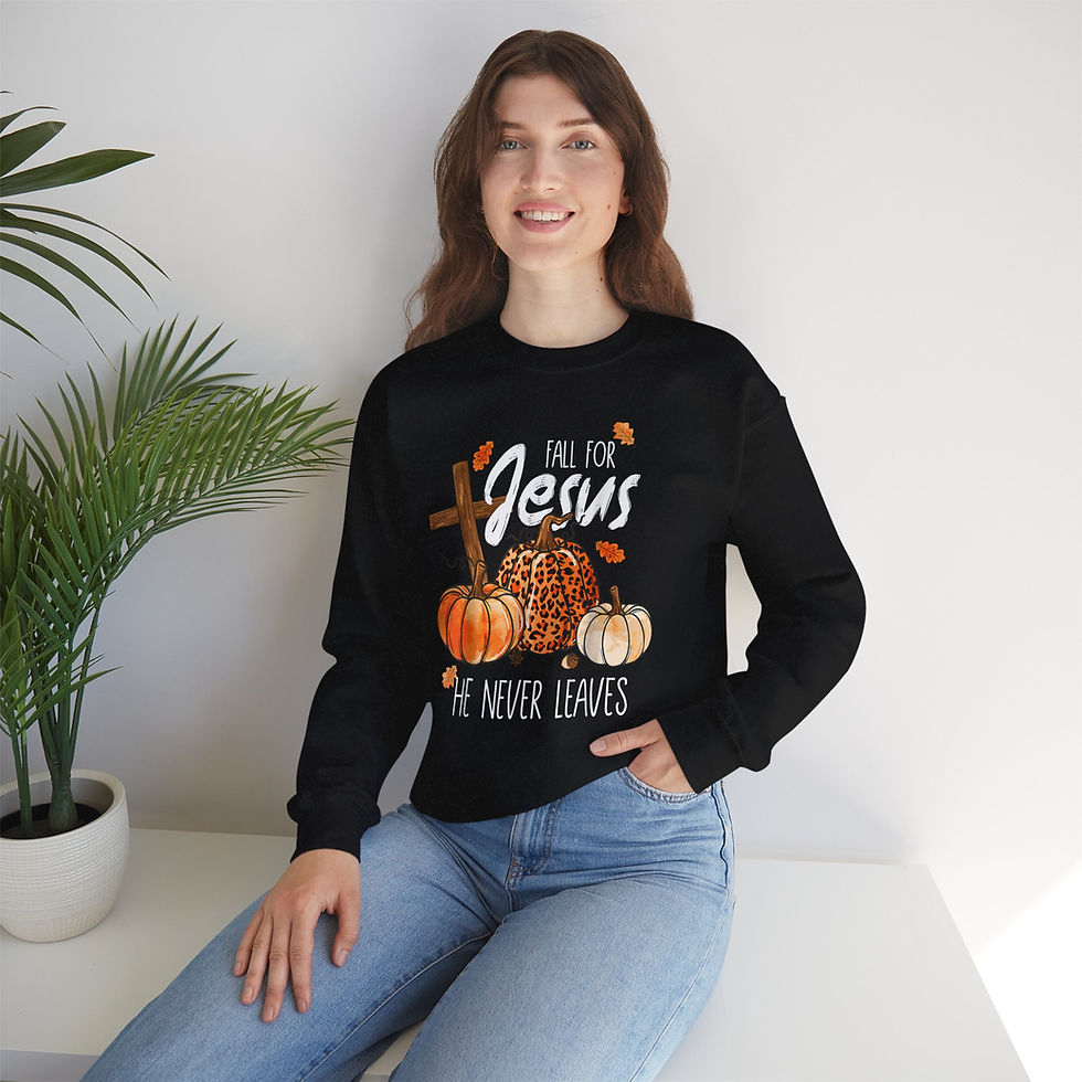 Thumbnail: Faithful Fall Crewneck: Embrace the Season with Jesus by Your Side