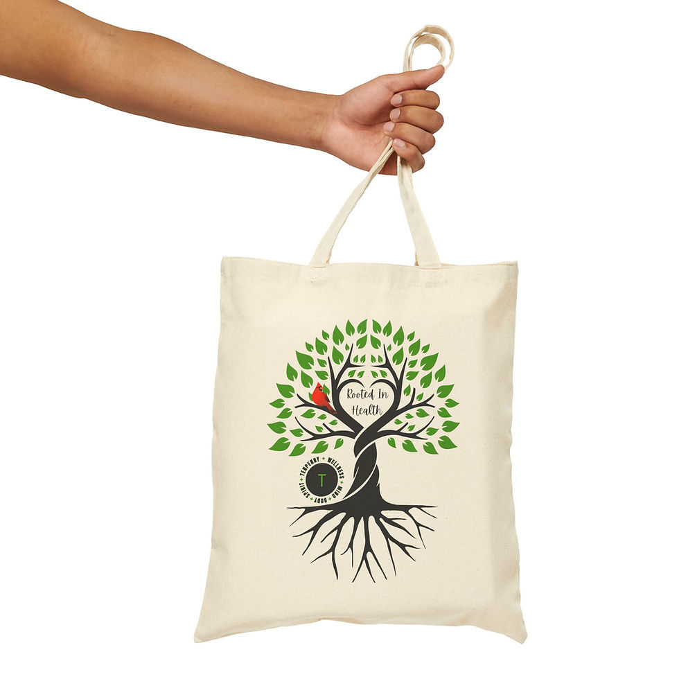 Thumbnail: Canvas Tote Bag - Rooted in Health Tree Design for Tenpenny IMC