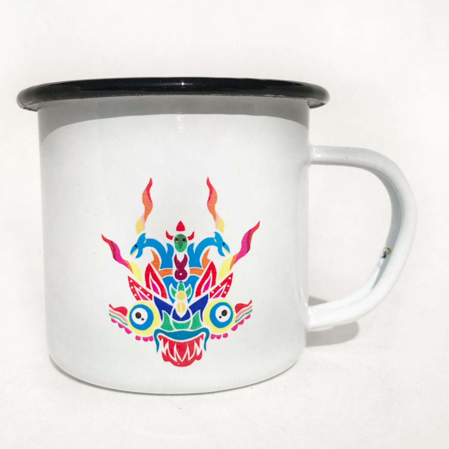 Taza Enlozada Máscara Tirana Blanca