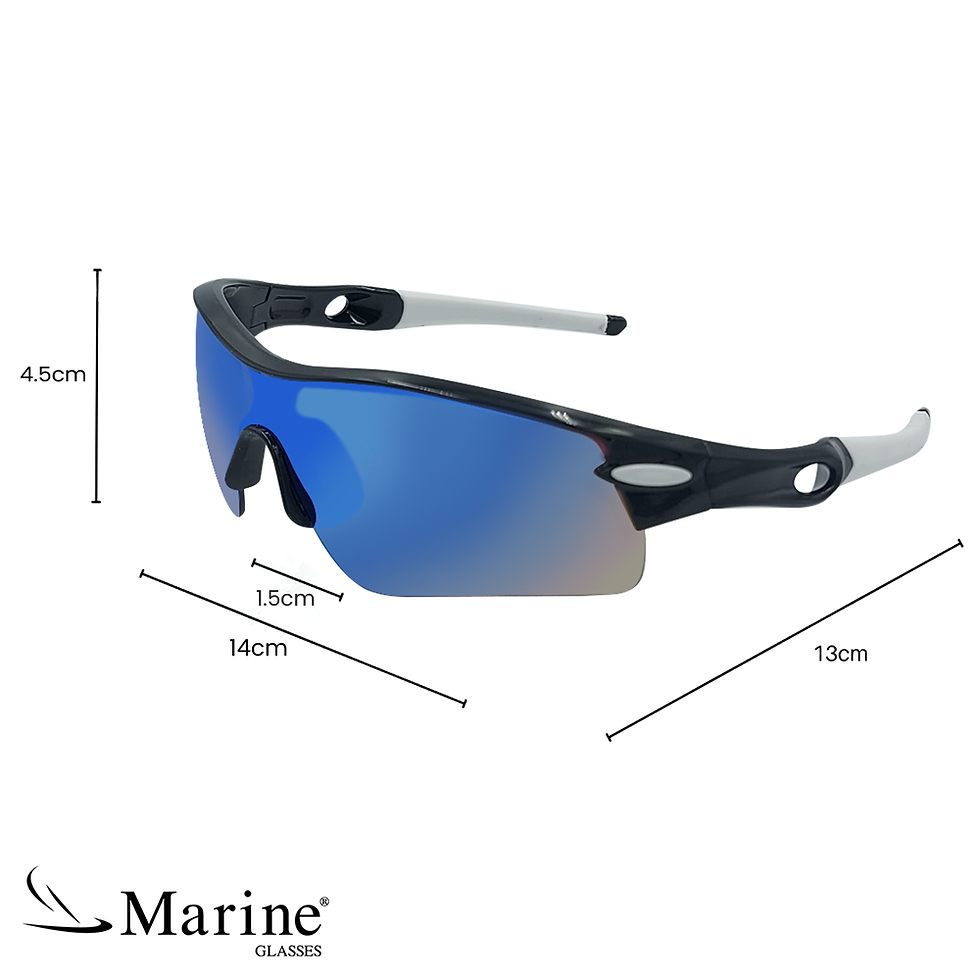 Miniatura: Lentes deportivos blancos con negro tornasol arcoíris