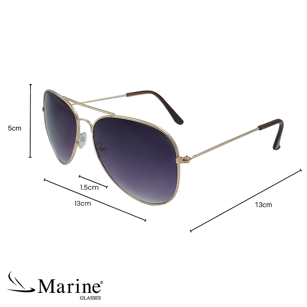 Miniatura: Lentes de sol tipo piloto morado con dorado