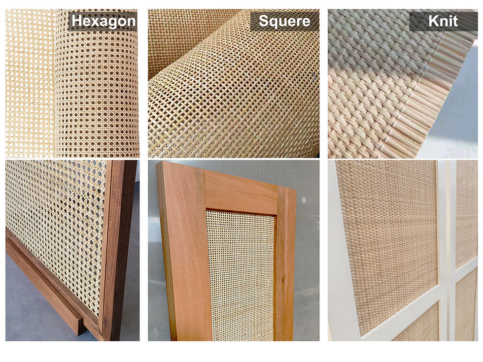 Thumbnail: Rattan Panel, Cane Webbing Sliding Door, Solid Wood, Custom Size, Made to Order,