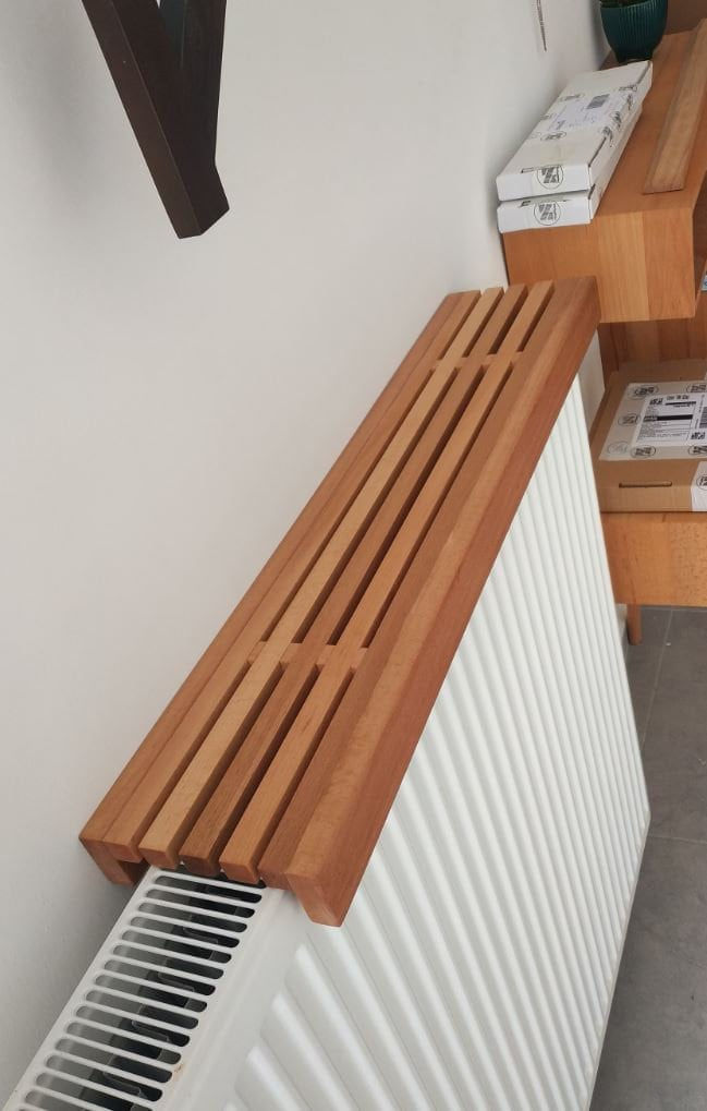 Thumbnail: Wooden Radiator Top Shelf: Cat Sleeping Surface, Decorative Heater Cover