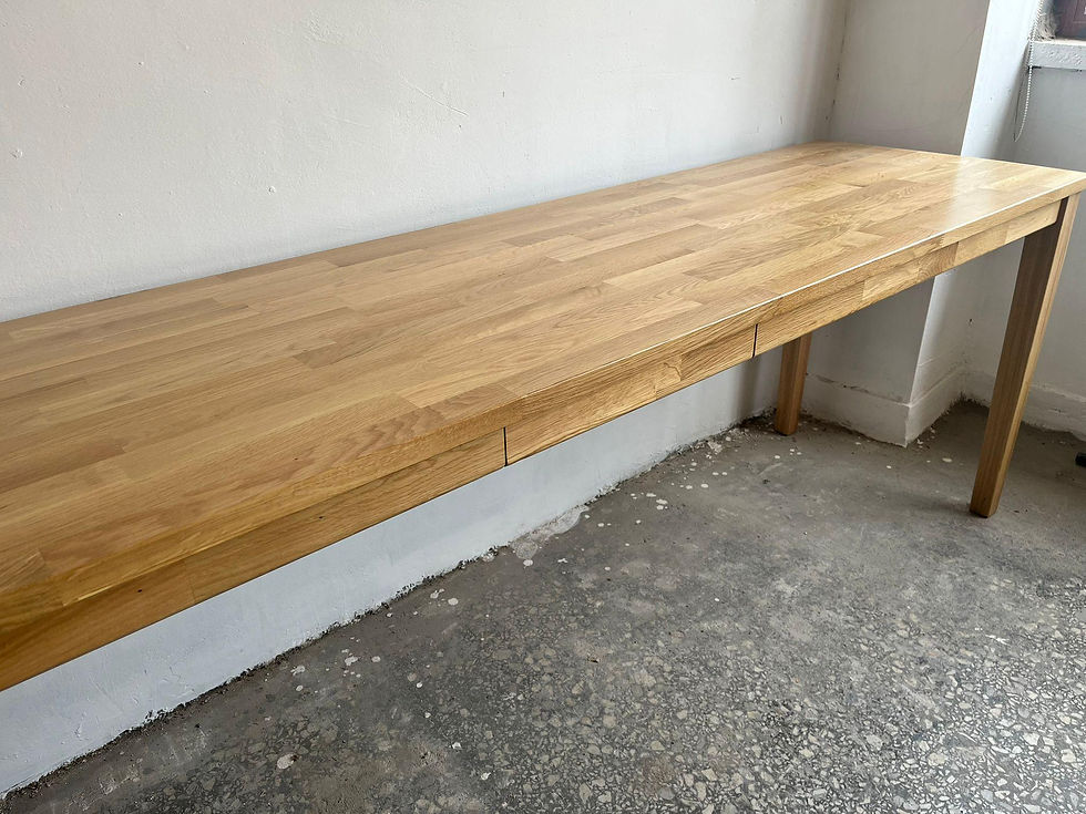 Thumbnail: Minimalist Beech Wood Desk with Drawers: Japandi Style Study Table