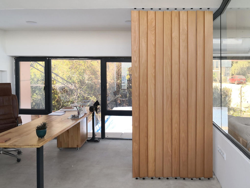 Thumbnail: Custom Length Slat Room Divider: Rotating Slat Partition, Privacy Screen