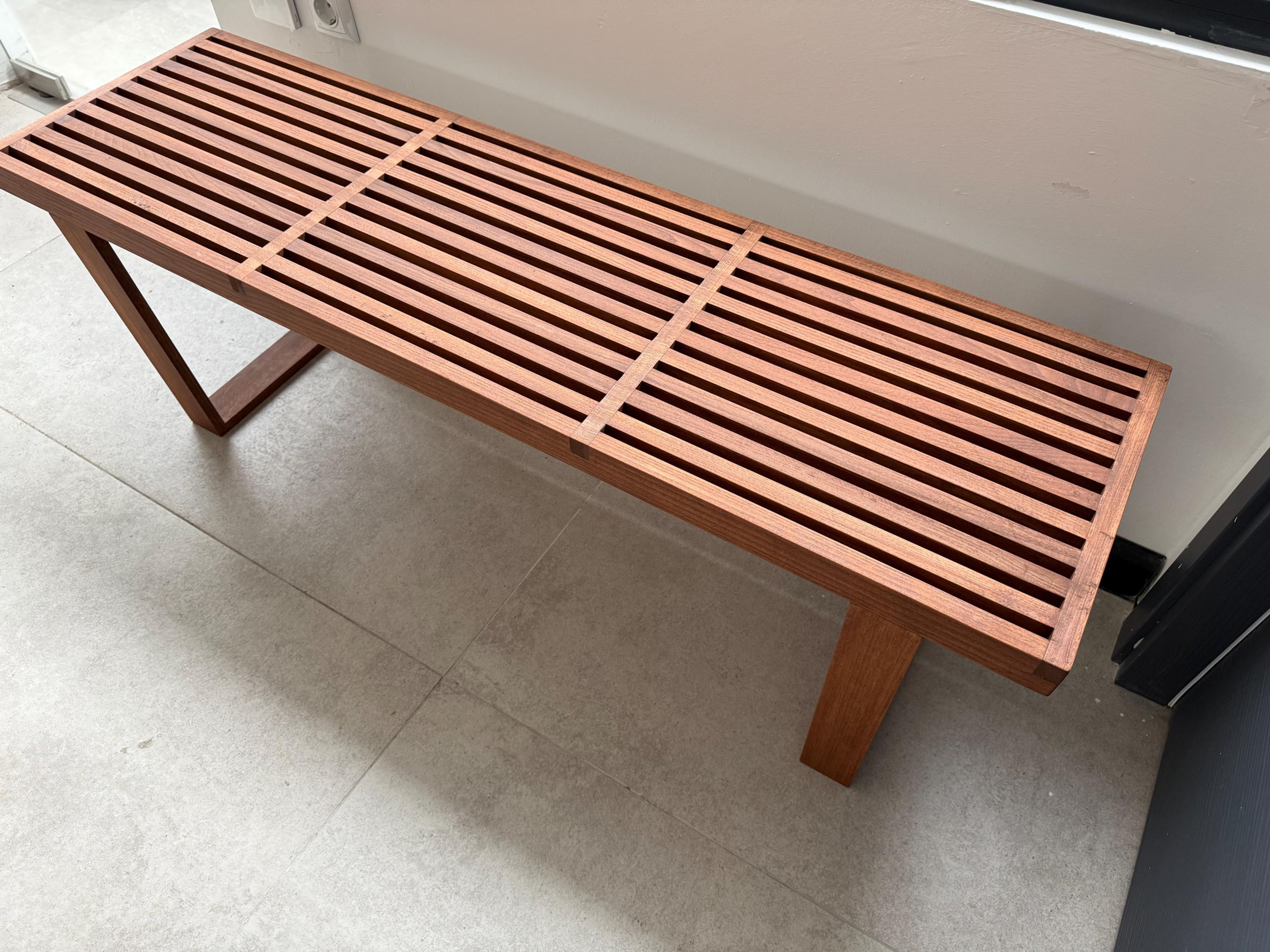 Custom Solid Beech Wood Slatted Bench: Made To Order Seating