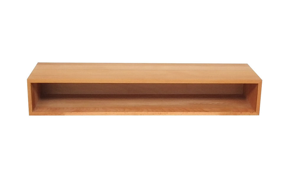 Thumbnail: Minimalist Floating TV Stand: Solid Beech Wood Media Console