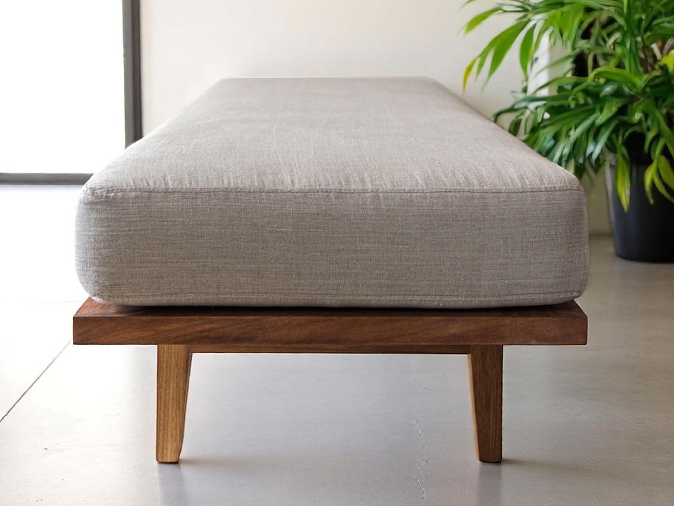 Thumbnail: Custom Beech Wood Chaise Lounge: Scandinavian Entryway Bench, Made to Order