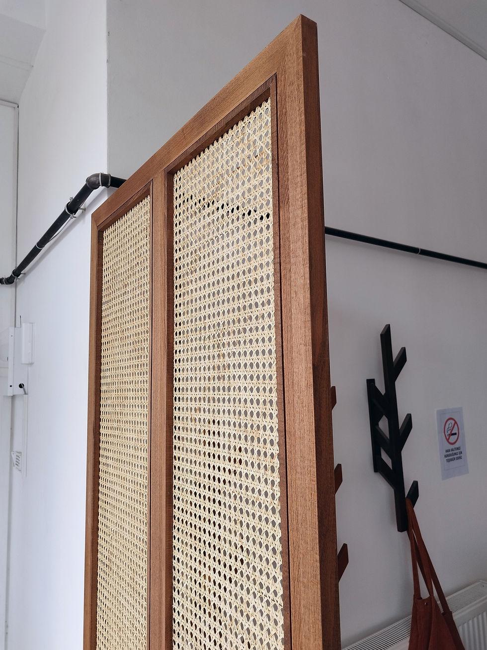 Thumbnail: Rattan Panel, Cane Webbing Sliding Door, Solid Wood, Custom Size, Made to Order,