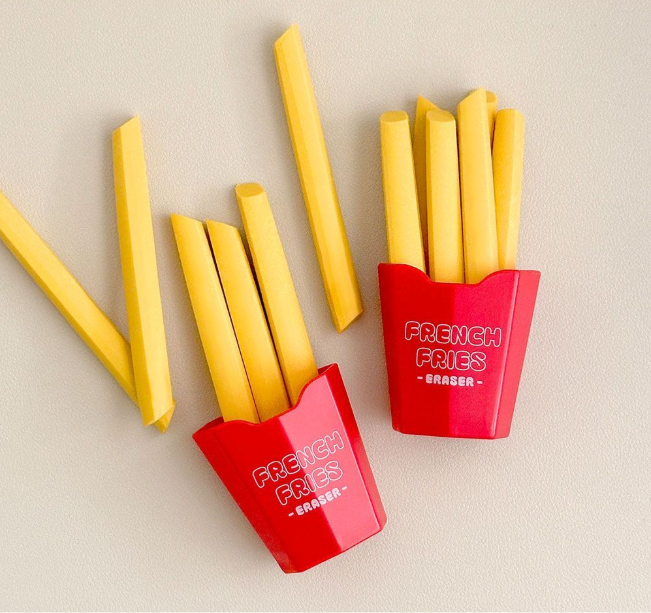 Fried potato eraser KC certified cute stationery