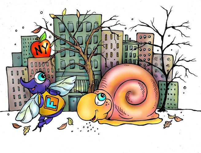 Snelson Snail Sneezes in Snow