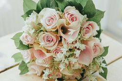 beautiful-bouquet-with-pink-roses-green-leaves