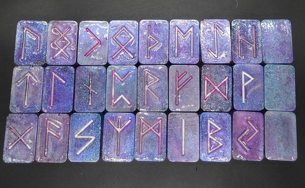 Thumbnail: lavender pink purple elder futhark runes set
