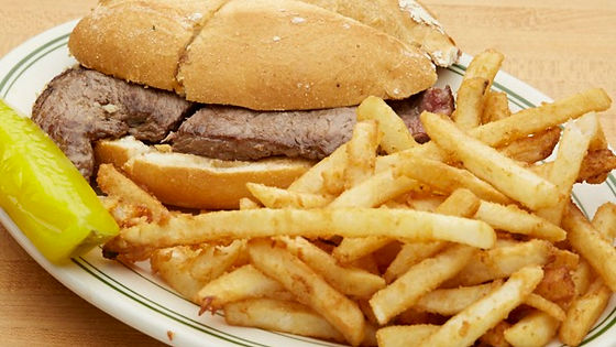 Cheese Steak Sandwich with Fries