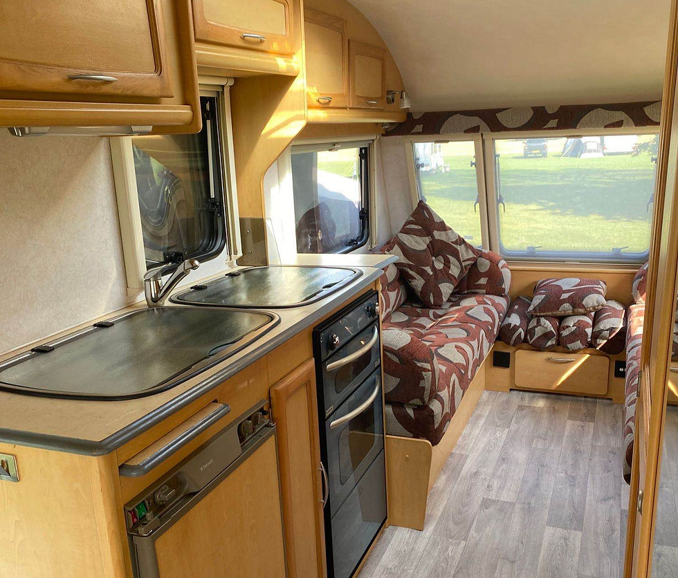The inside of our caravan