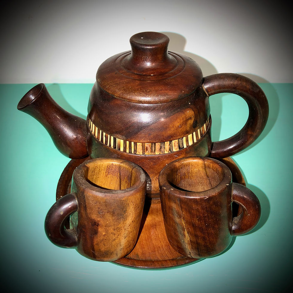 Child's Vintage 5 Piece Wooden Tea Set