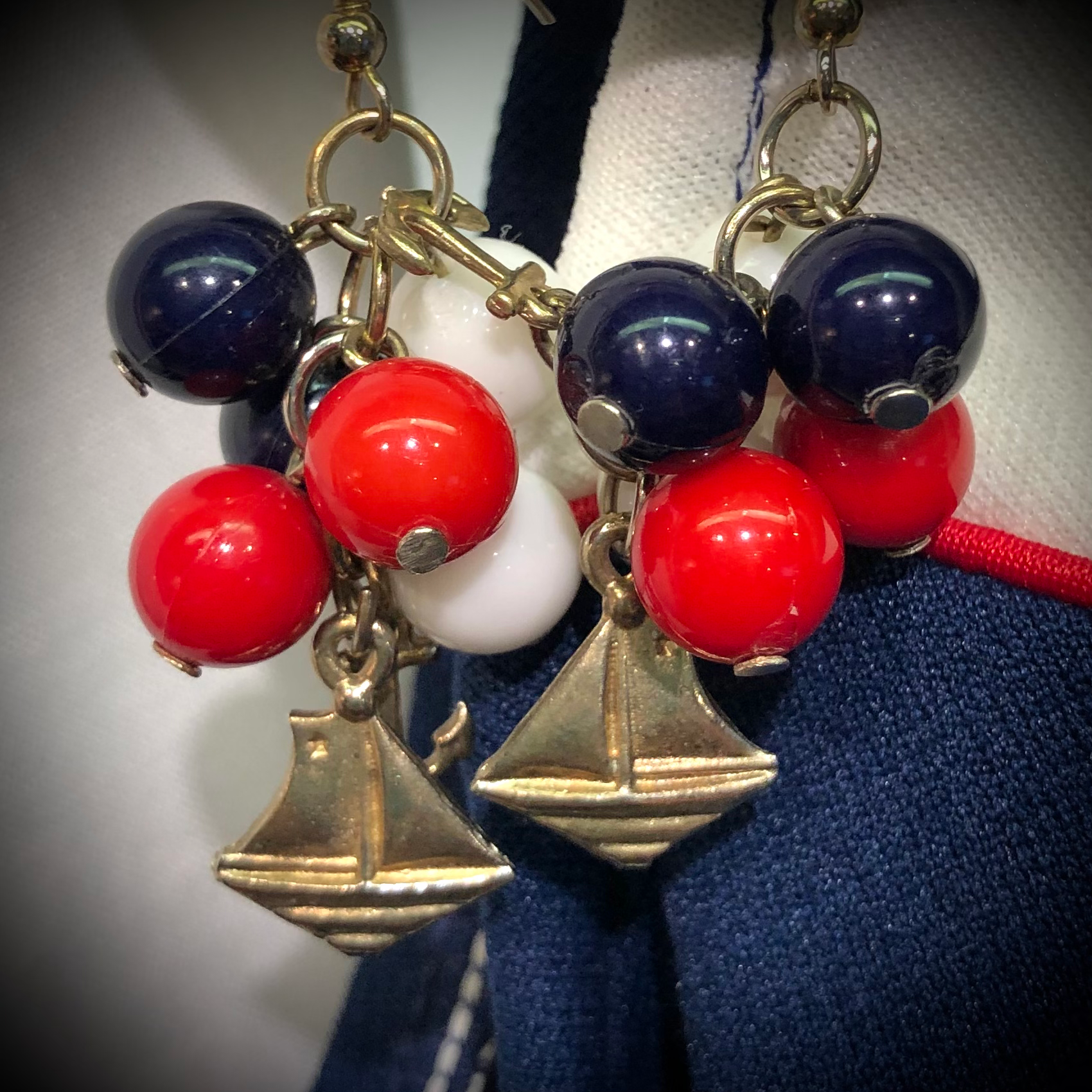 Sail Boat, Anchor & Buoy Bauble Drop Earrings