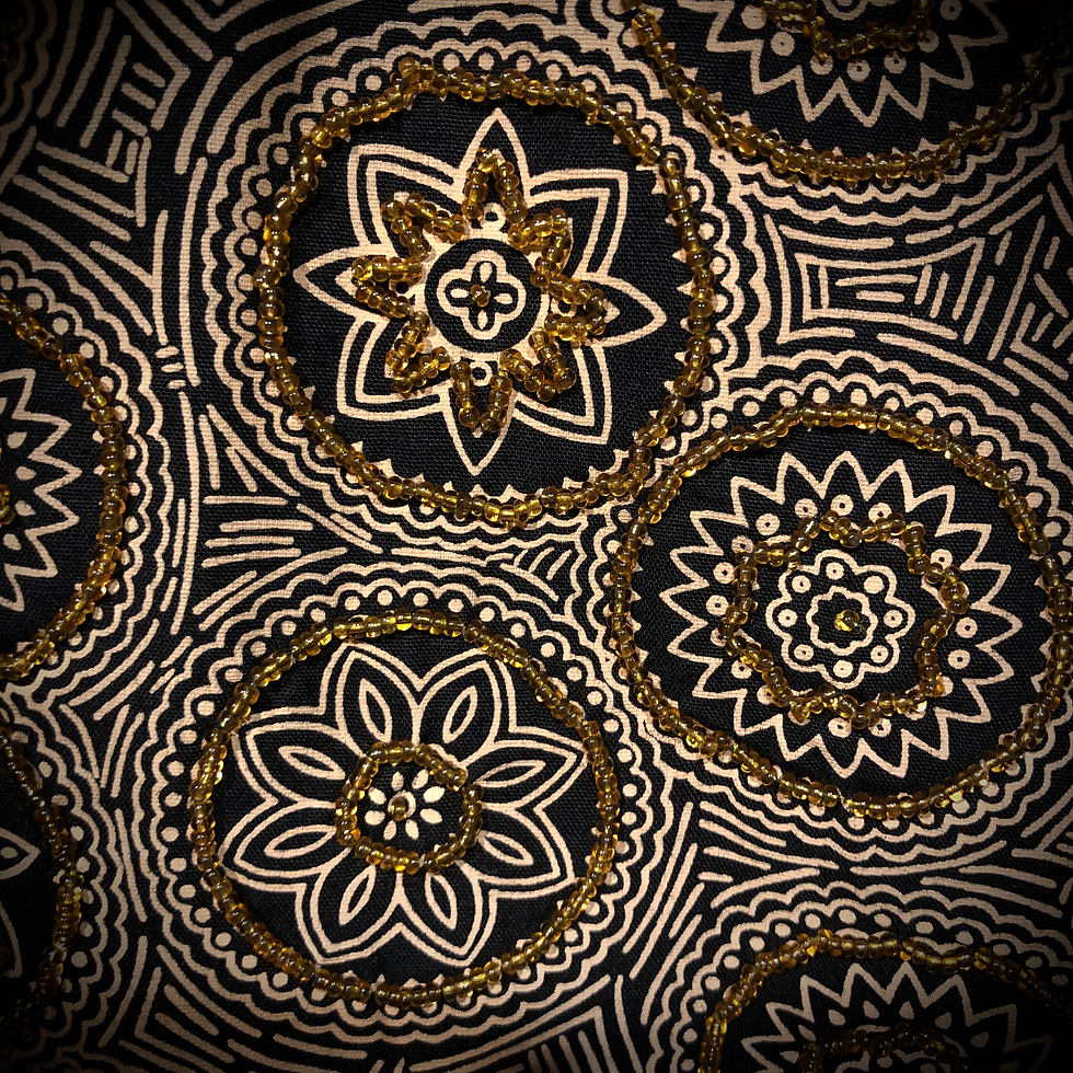 Thumbnail: Geometric Mandala Gold Glass Beaded Vest