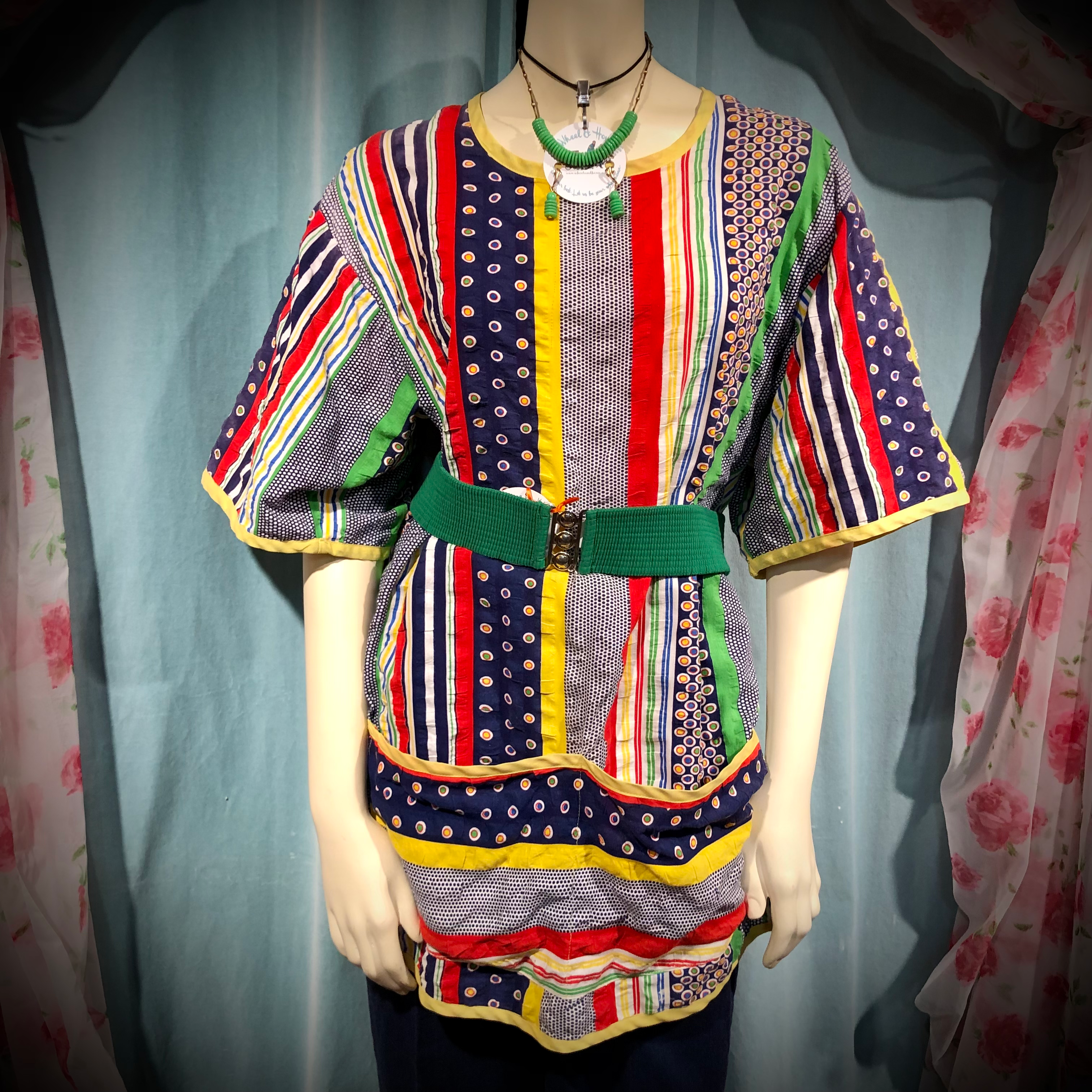 SOLD OUT! Smock Shirt in Primaries, Dots & Stripes