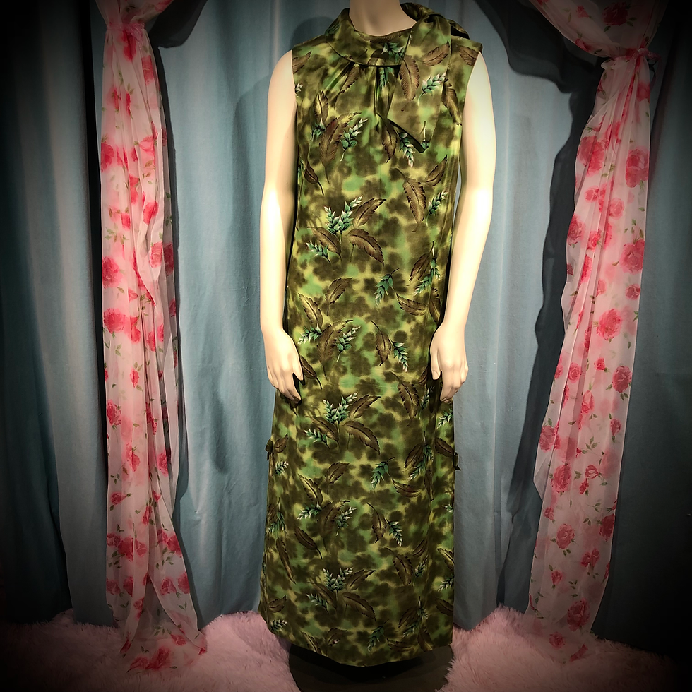 Thumbnail: Green & Gold Tahitian Goddess Dress