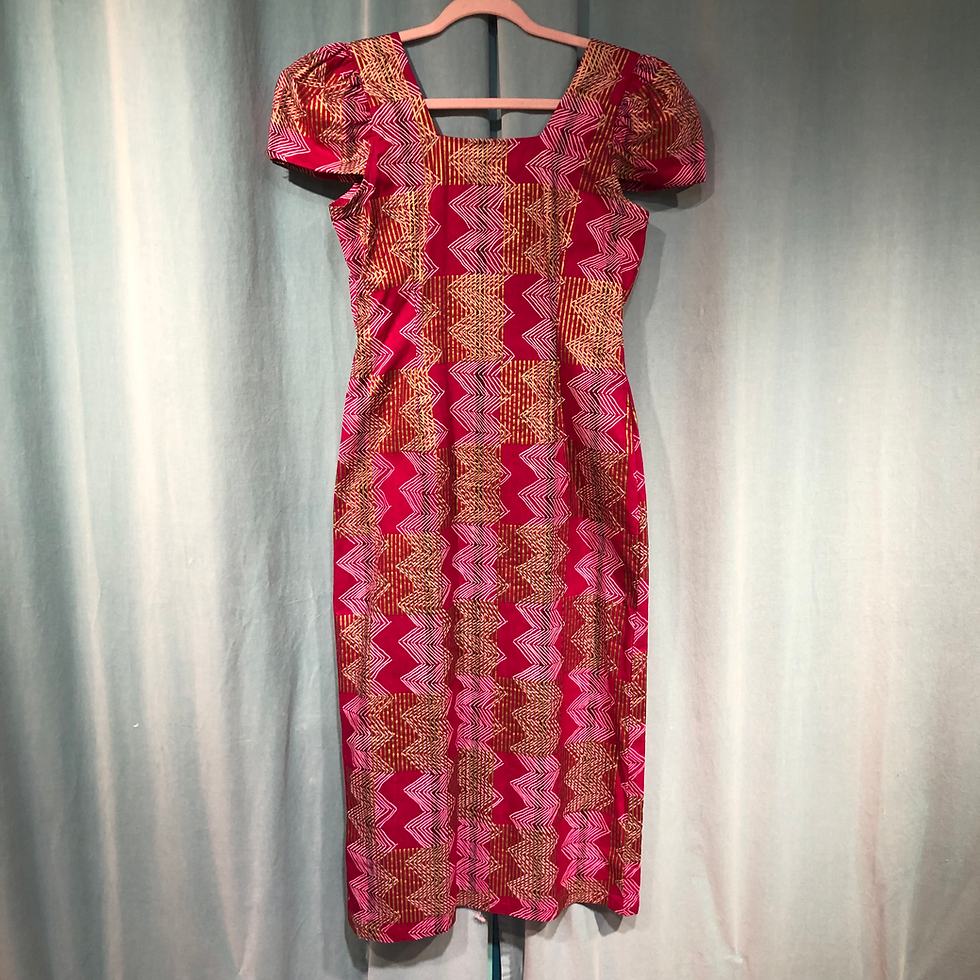 Thumbnail: Fuchsia & Gold Woodin Fusion Dress