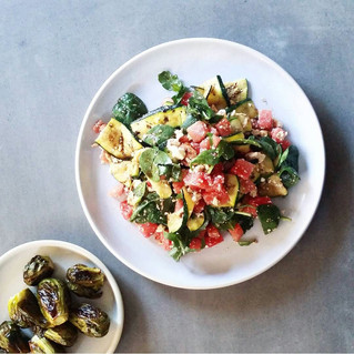Grilled zucchini + watermelon salad