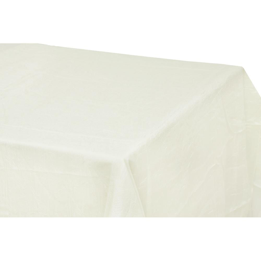 Tablecloth - Rectangular 90"x132" Ivory Crinkle Taffeta