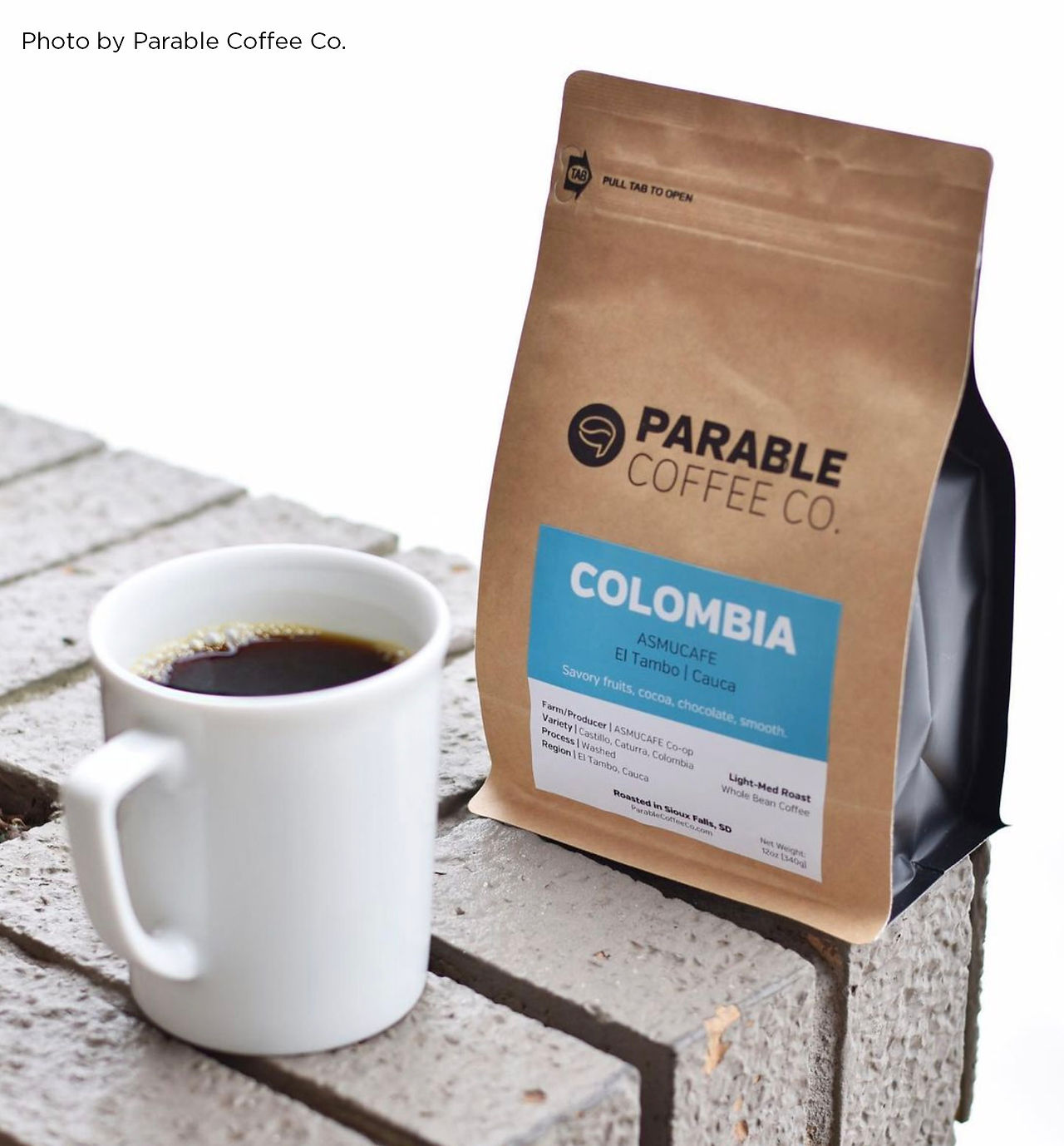parable coffee bag with cup