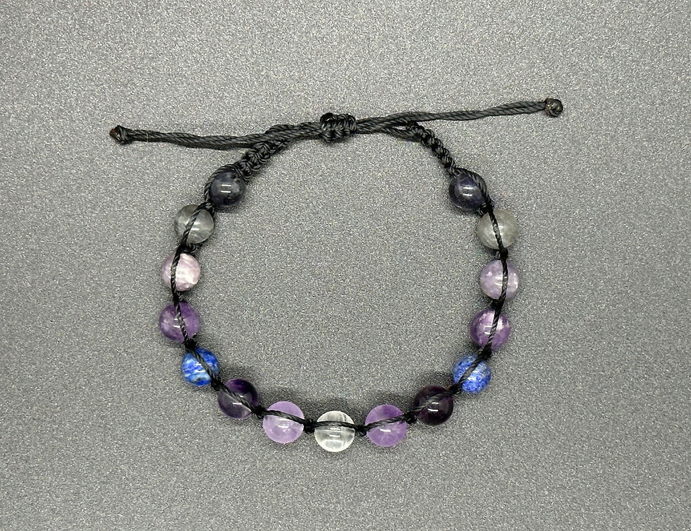 Gray and purple gemstone bracelet