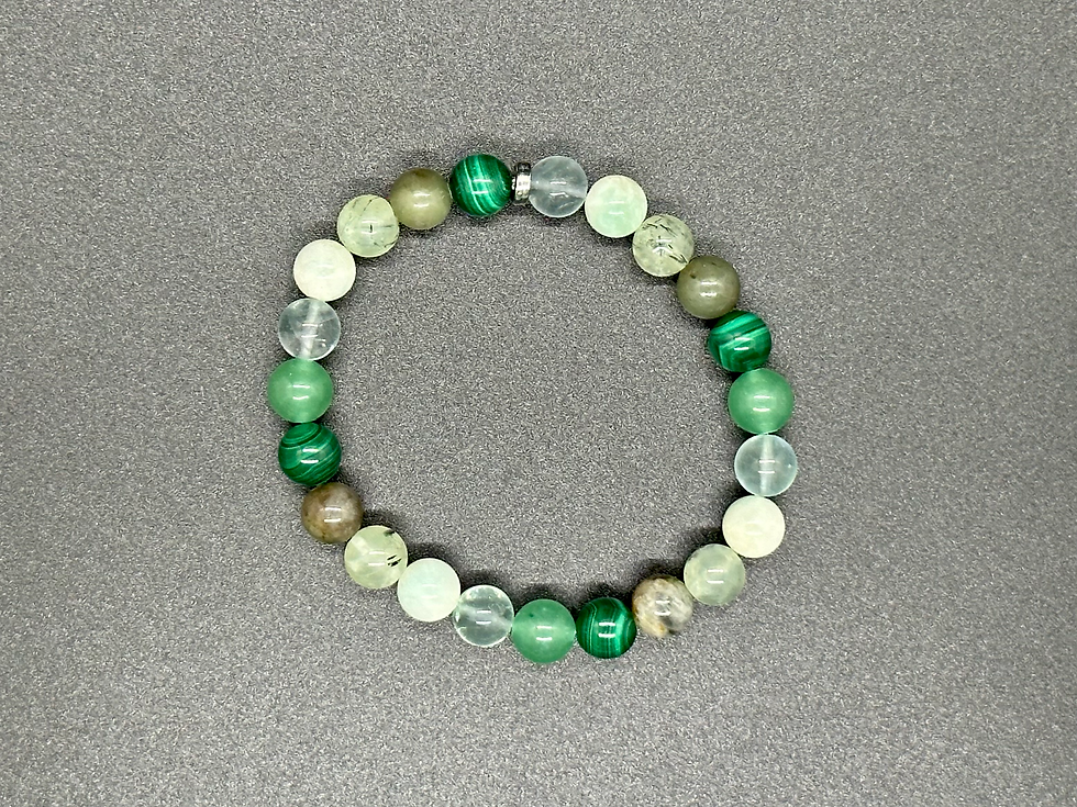 Thumbnail: Green gemstone bracelet with various beads