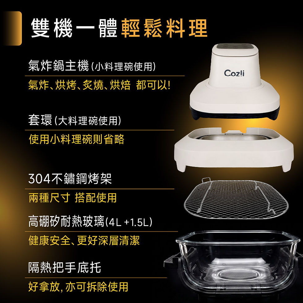 縮圖：Coz!i廚膳寶 魔方琉璃釜氣炸鍋(iAF-116) 新品預購