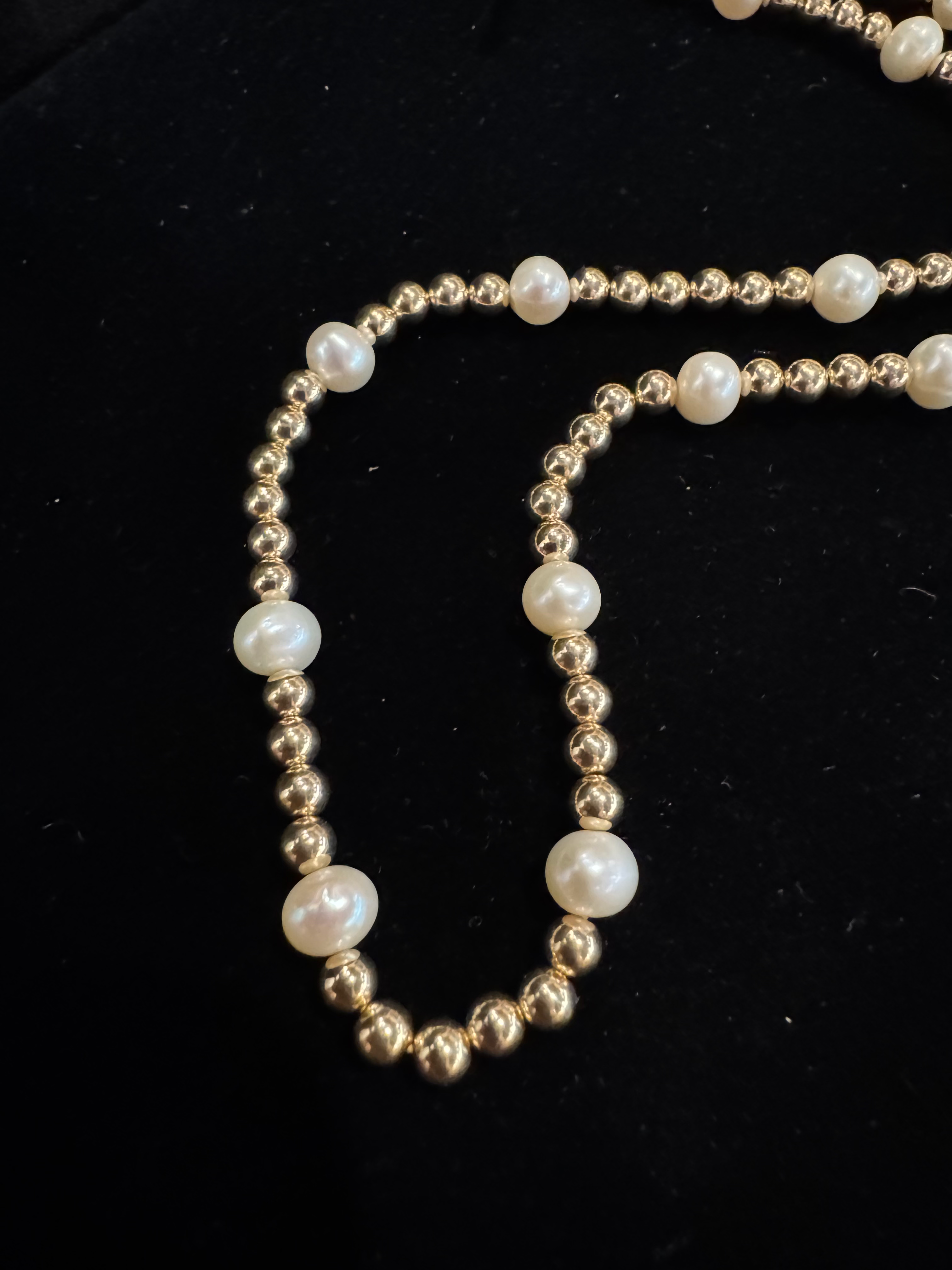 Gold filled and freshwater pearl necklace  