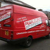 Pear cleaning red van