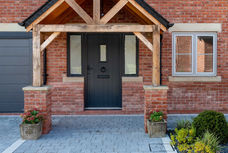 Black door with porch