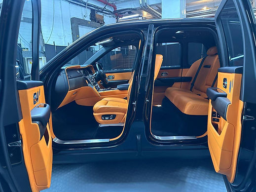 orange interior of car