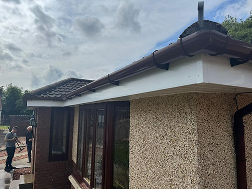 close up of guttering 