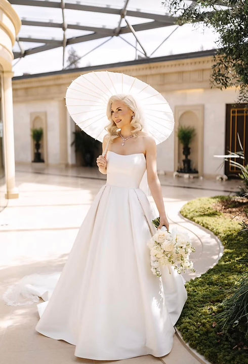 beautiful bride in vintage style dress