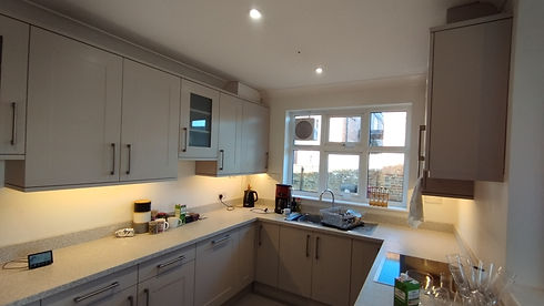 Kitchen renovation with new electrics and spot lights 